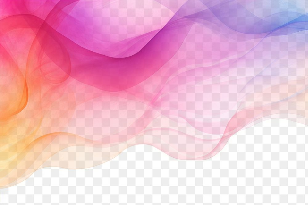 Vibrant abstract gradient waves  png paint texture, transparent background