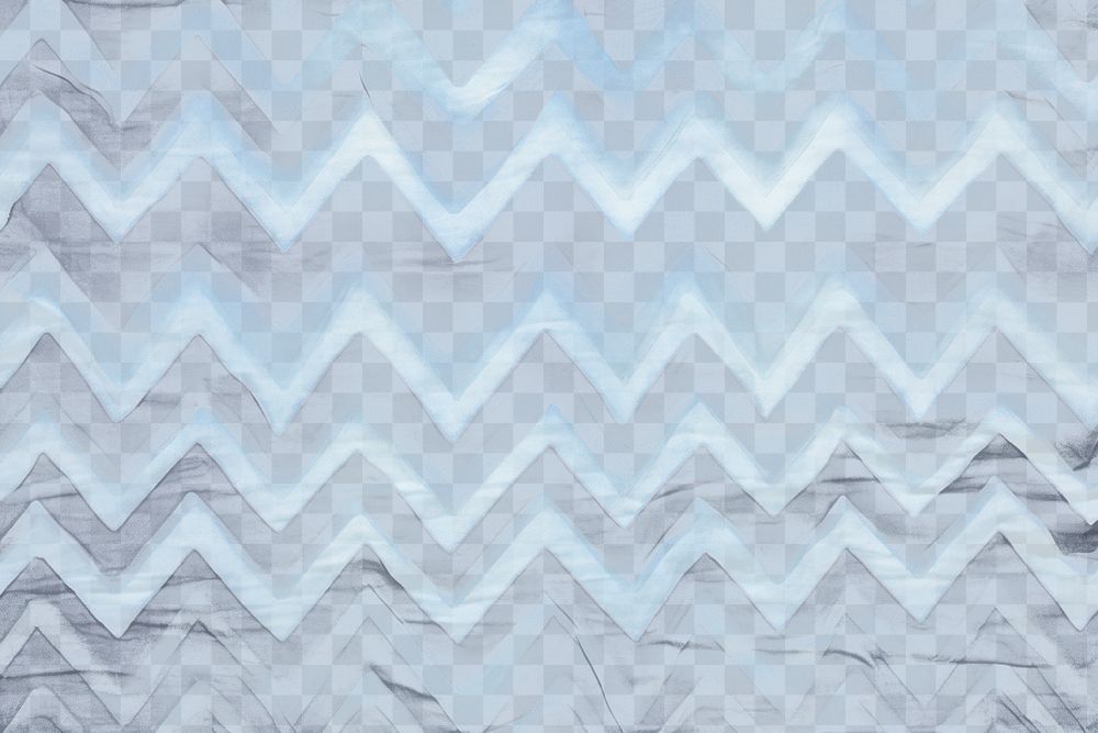 Blue zigzag pattern  fabric texture png overlay effect, transparent background