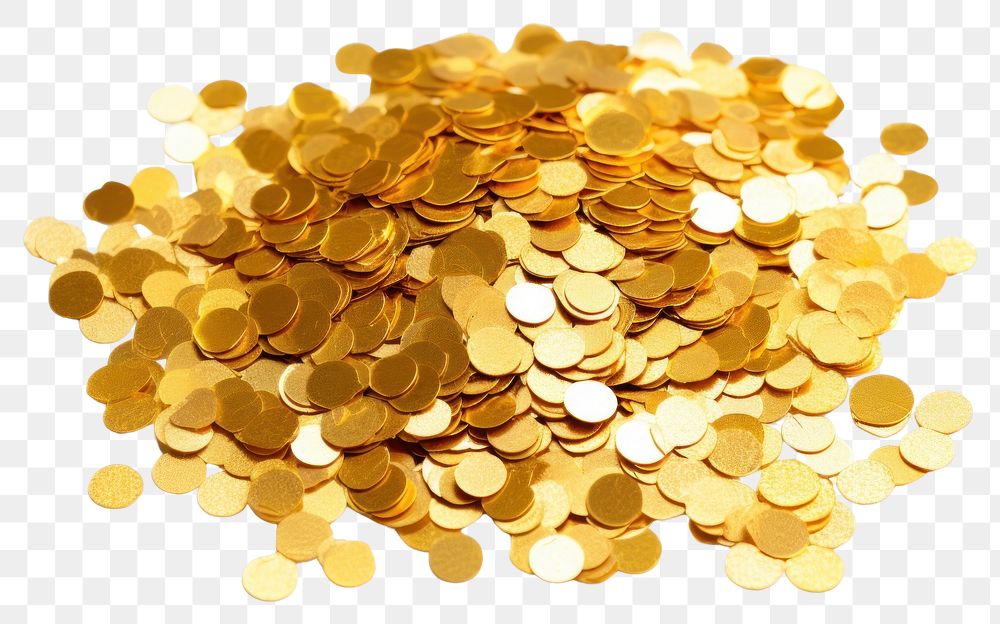 PNG Gold confetti money coin. 