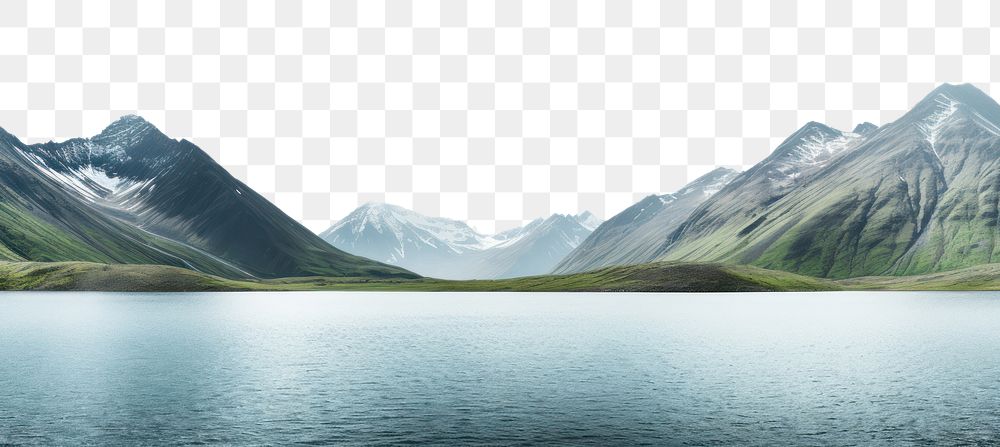 PNG Lake landscape panoramic mountain. 