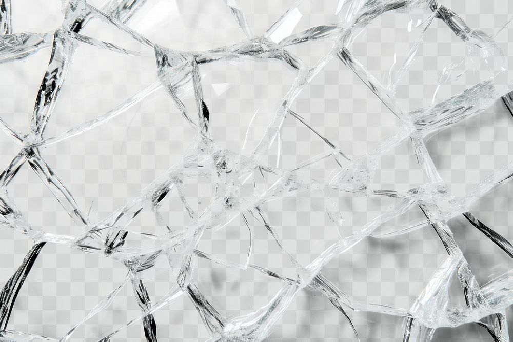 Shattered glass abstract  png texture overlay effect, transparent background