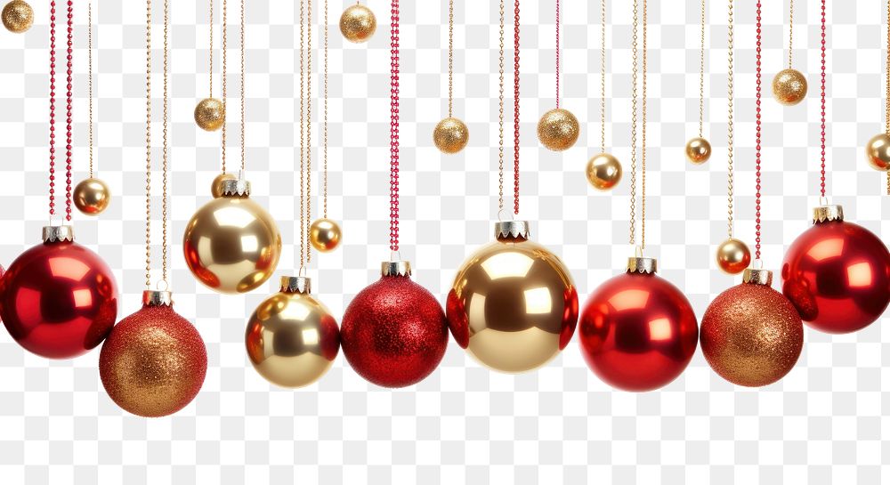 Christmas ball gold red white background. 