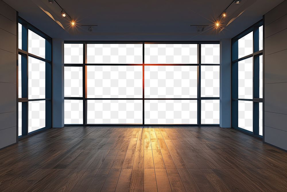 PNG Large window see cityscape in evening architecture building flooring.