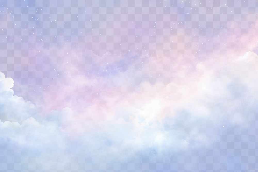 Dreamy pastel cloudscape  png overlay effect, transparent background