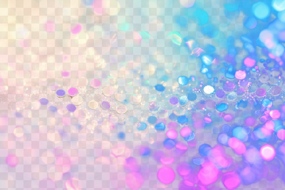 Vibrant glittery  gradient  png bokeh overlay effect, transparent background