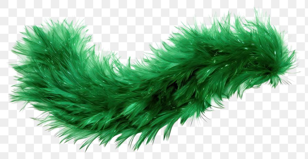 Christmas tinsel green white background caterpillar. 