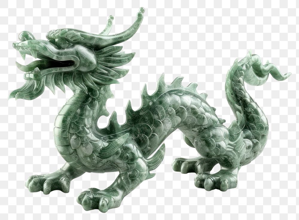 PNG Jade chinese dragon jade statue accessories.