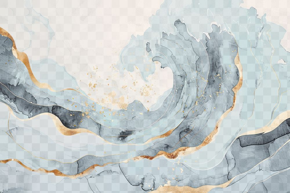 Abstract watercolor wave  png paint texture overlay, transparent background