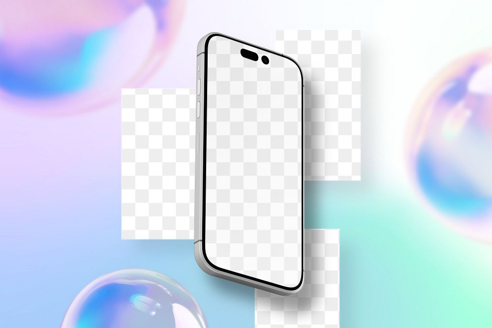 phone screen mockup png social media post, transparent design