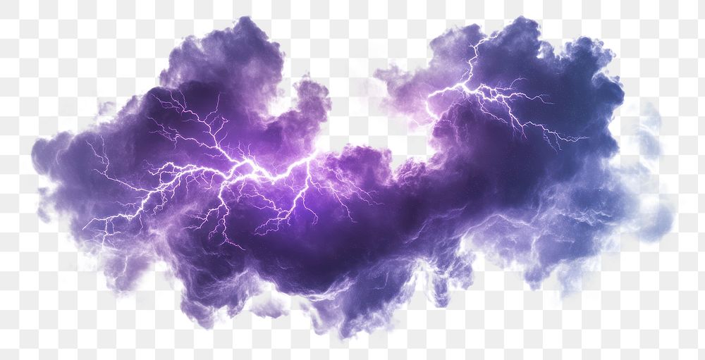 PNG Vibrant purple lightning storm cloud