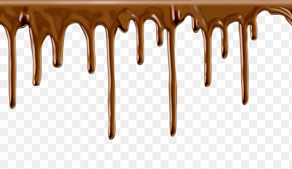 PNG Dripping chocolate on white