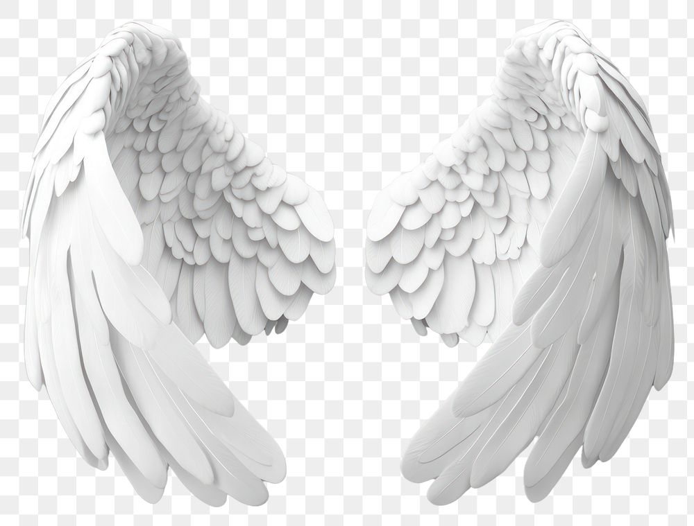 PNG Elegant white angel wings decor