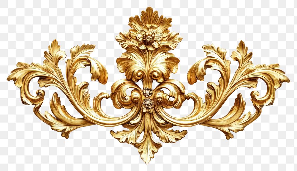 PNG Elegant gold ornate floral design