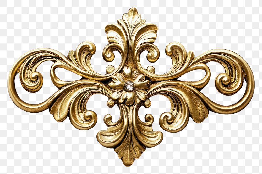 PNG Elegant gold ornamental decor piece