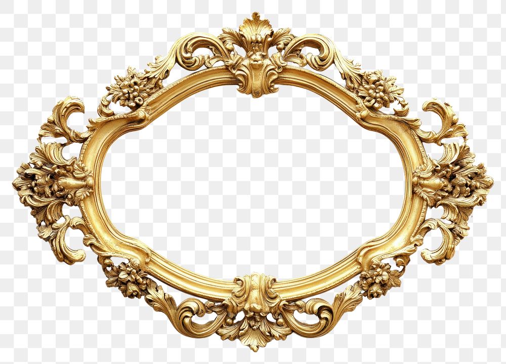 PNG Elegant ornate gold picture frame