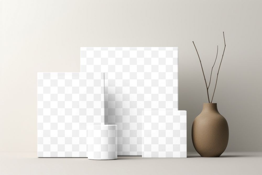 Minimalist product packaging  png mockup, transparent design