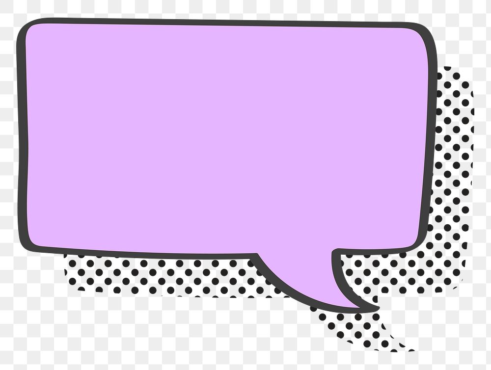 PNG speech bubble sticker, cartoon halftone style