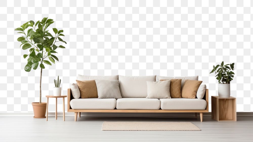 PNG minimal living room border, transparent background