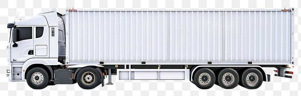 PNG White container truck side view