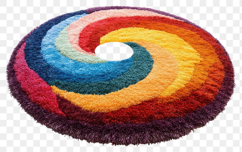 PNG Colorful circular shaggy rug