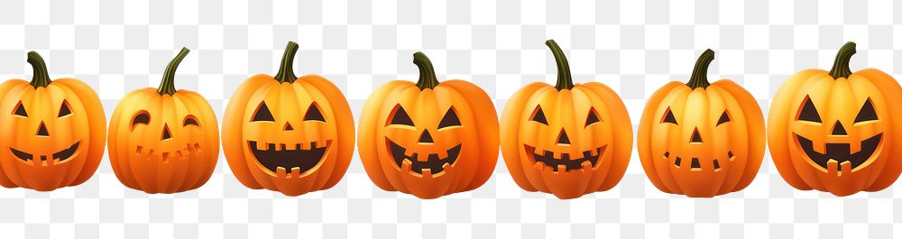 PNG Halloween pumpkins row vector background halloween jack-o'-lanterns jack-o-lantern.