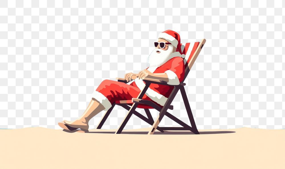 PNG Santa chilling christmas glasses chair