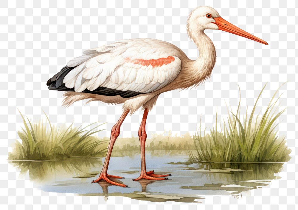 PNG Stork animal bird ciconiiformes.