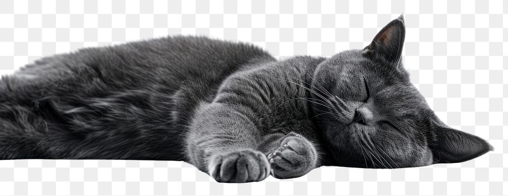 PNG Gray cat peacefully sleeping