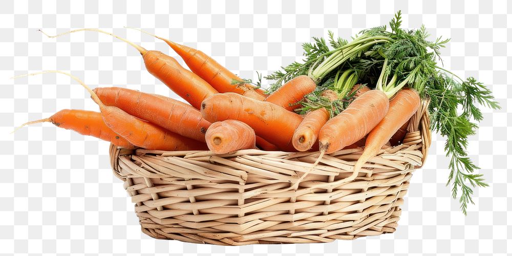 PNG Carrots in a basket vegetable plant food.