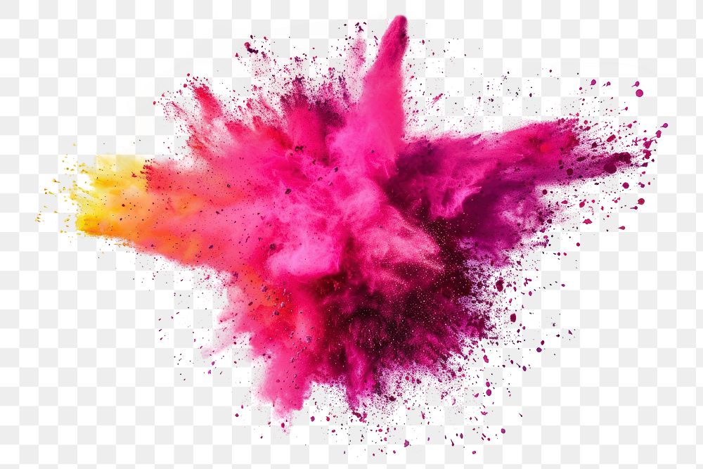 PNG Yellowmagenta holi paint color powder backgrounds purple white background.