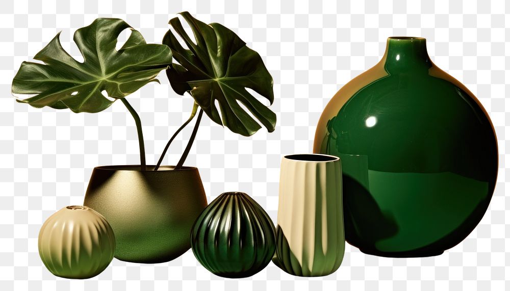 PNG Plant pottery green vase.