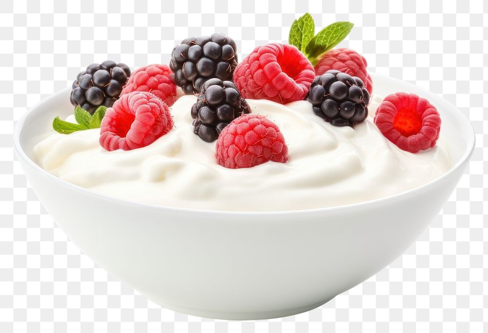 PNG Yogurt in bowl raspberry dessert cream.