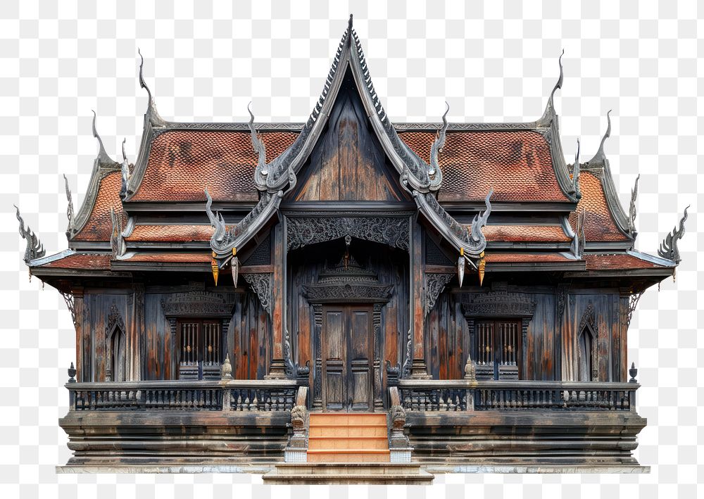 PNG Wooden temple building architecture housing house.