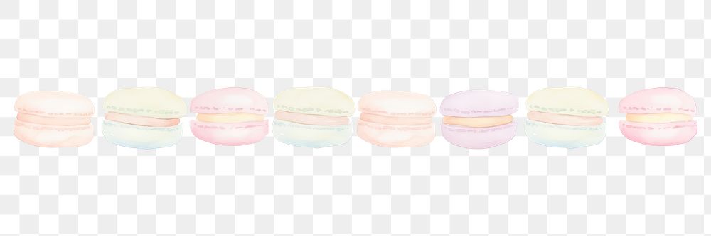 PNG Macarons as divider watercolor confectionery football sweets.