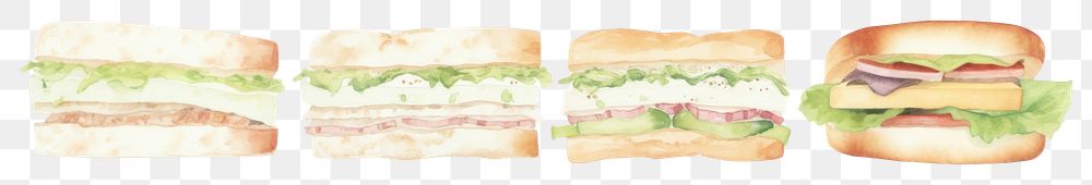 PNG Sandwichs as divider watercolor sandwich burger lunch.