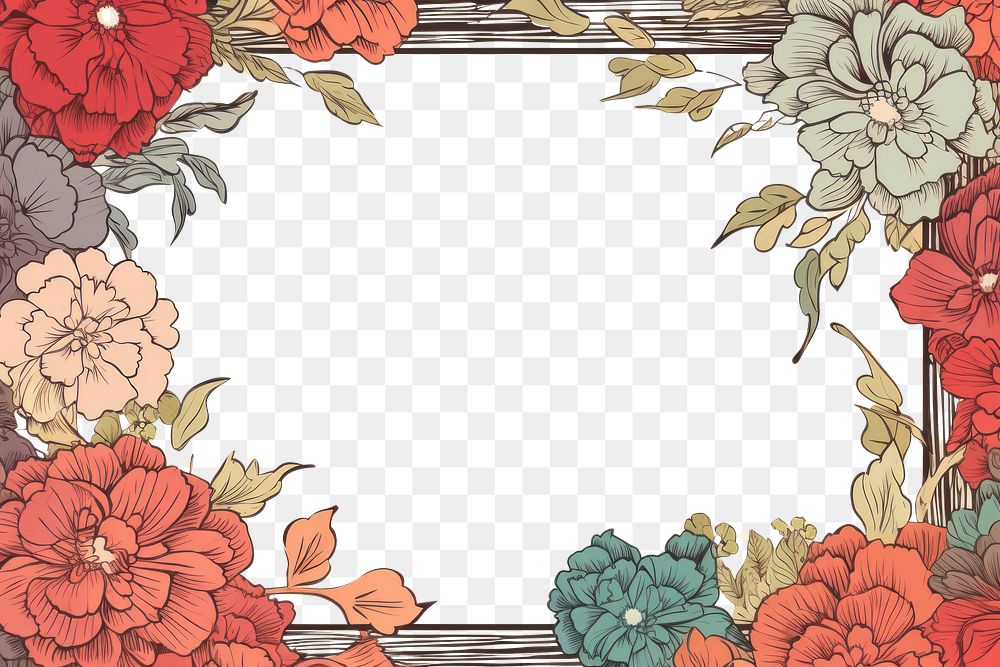 PNG Ukiyo-e art petal frame backgrounds pattern flower.