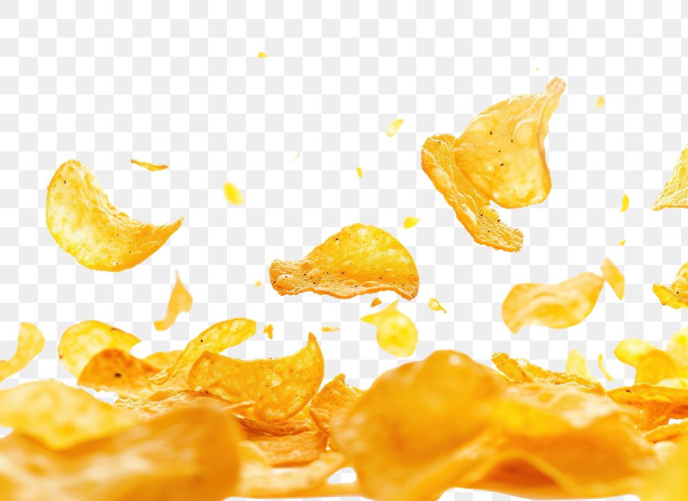 PNG Photo of flying chips backgrounds snack food.