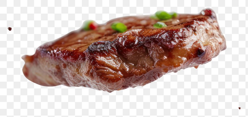 PNG Photo of flying Steak cooked steak meat food.