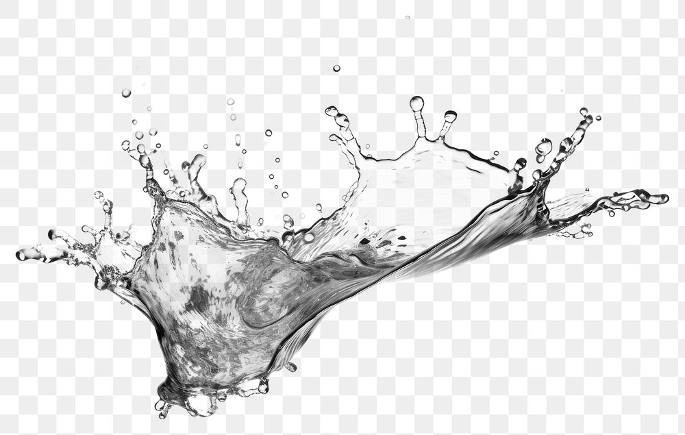 PNG Splash water white background refreshment. 