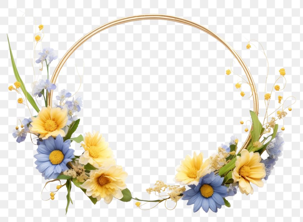 PNG Flower wreath yellow plant.