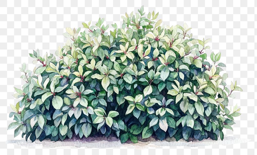 PNG Euonymus bushes plant illustration watercolor.