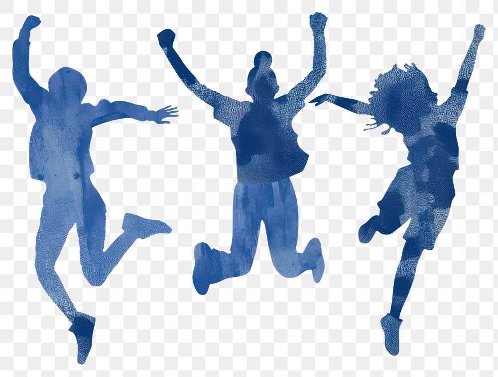 PNG Silhouettes jumping in joy