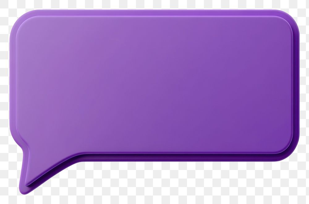 PNG Plum-purple long rectangle shape graphic speech bubble.