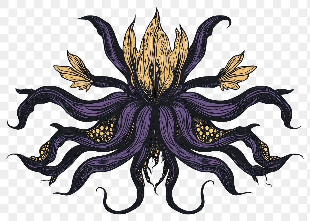 PNG A mandrake purple art illustration.