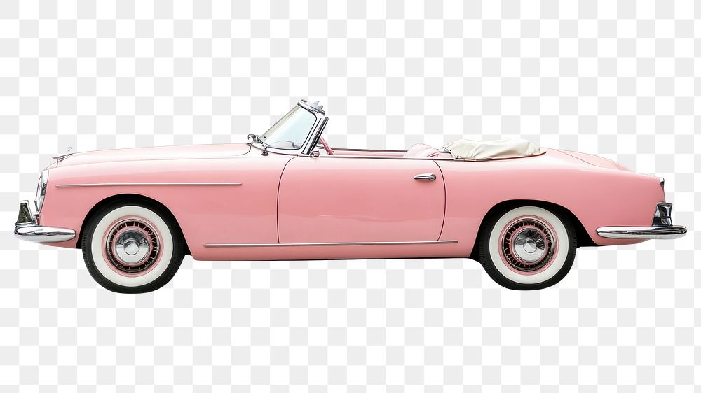 PNG Pink Convertible car for the bride and groom convertible automobile vehicle.