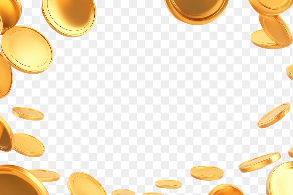 PNG Cute 3d coins gold background floating.