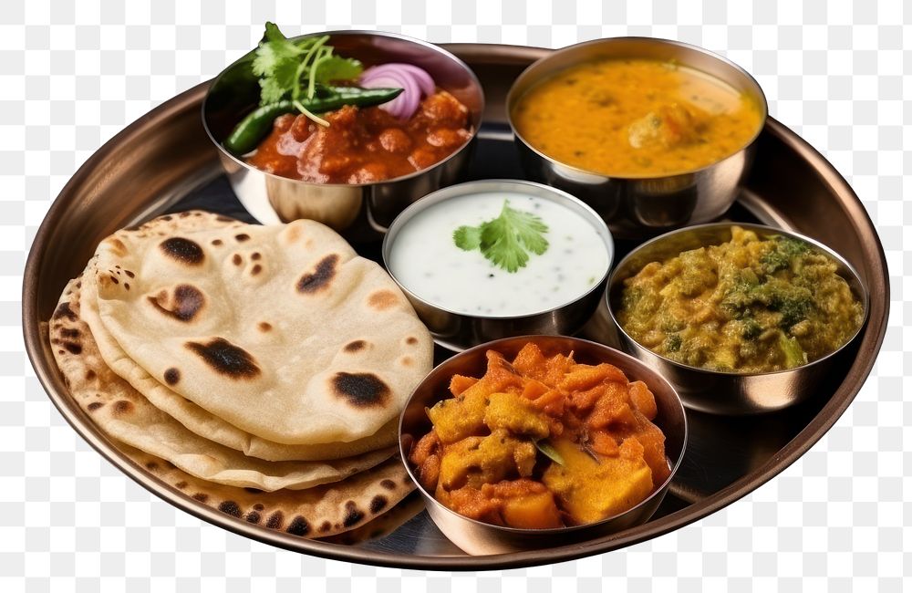 PNG Traditional Indian thali meal