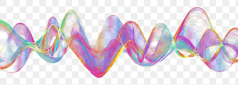 PNG Sound waves illustration colorful pattern.