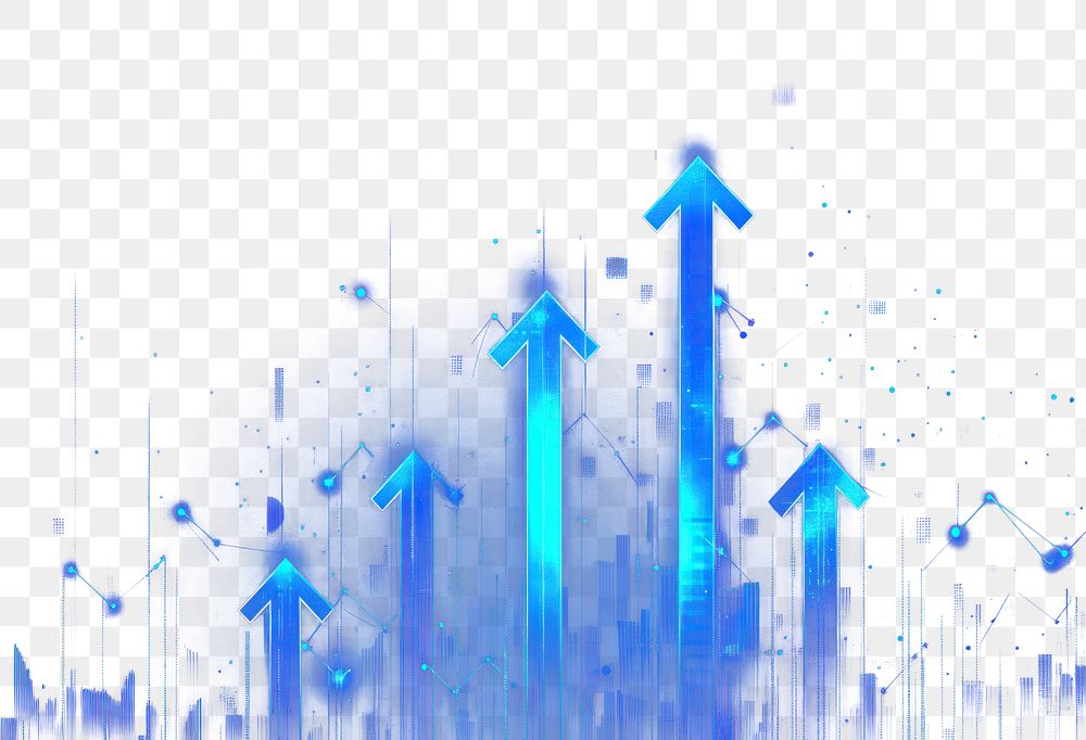 PNG Blue arrows pointing upwards illustration background financial.