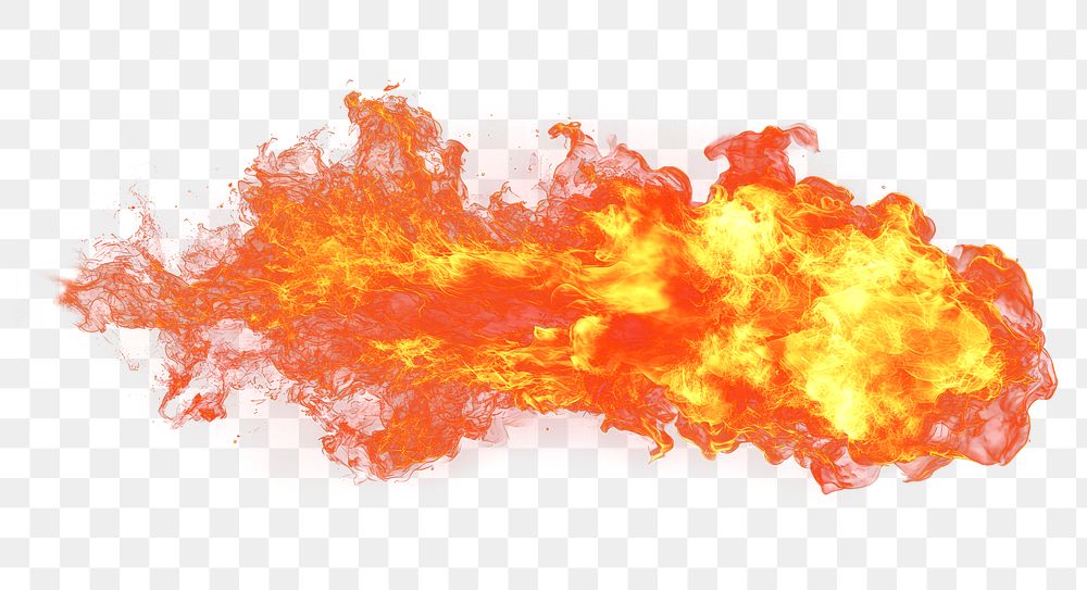 PNG Fiery explosion flame fire fireball.